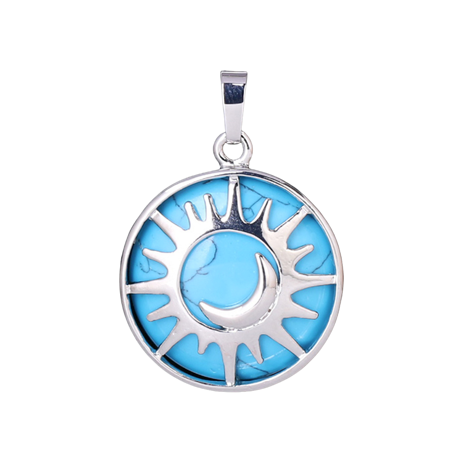 Pendentif Reiki en Turquoise "Stabilité & Empathie" - Soleil & Lune