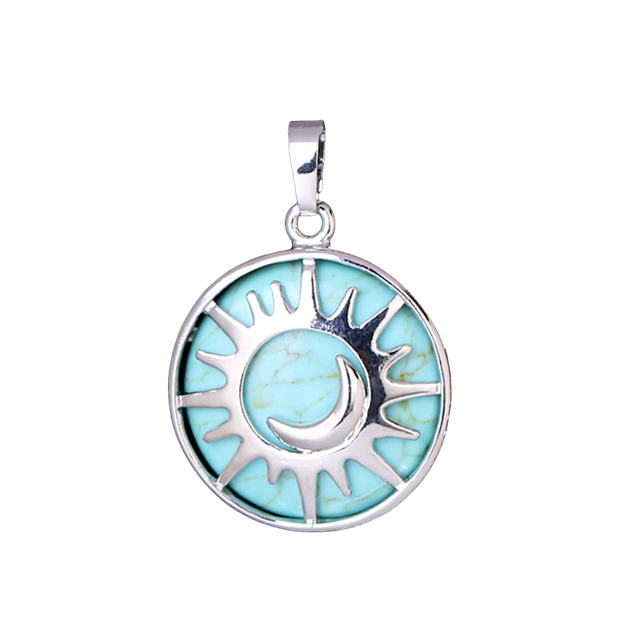 Pendentif Reiki en Turquoise "Stabilité & Empathie" - Soleil & Lune