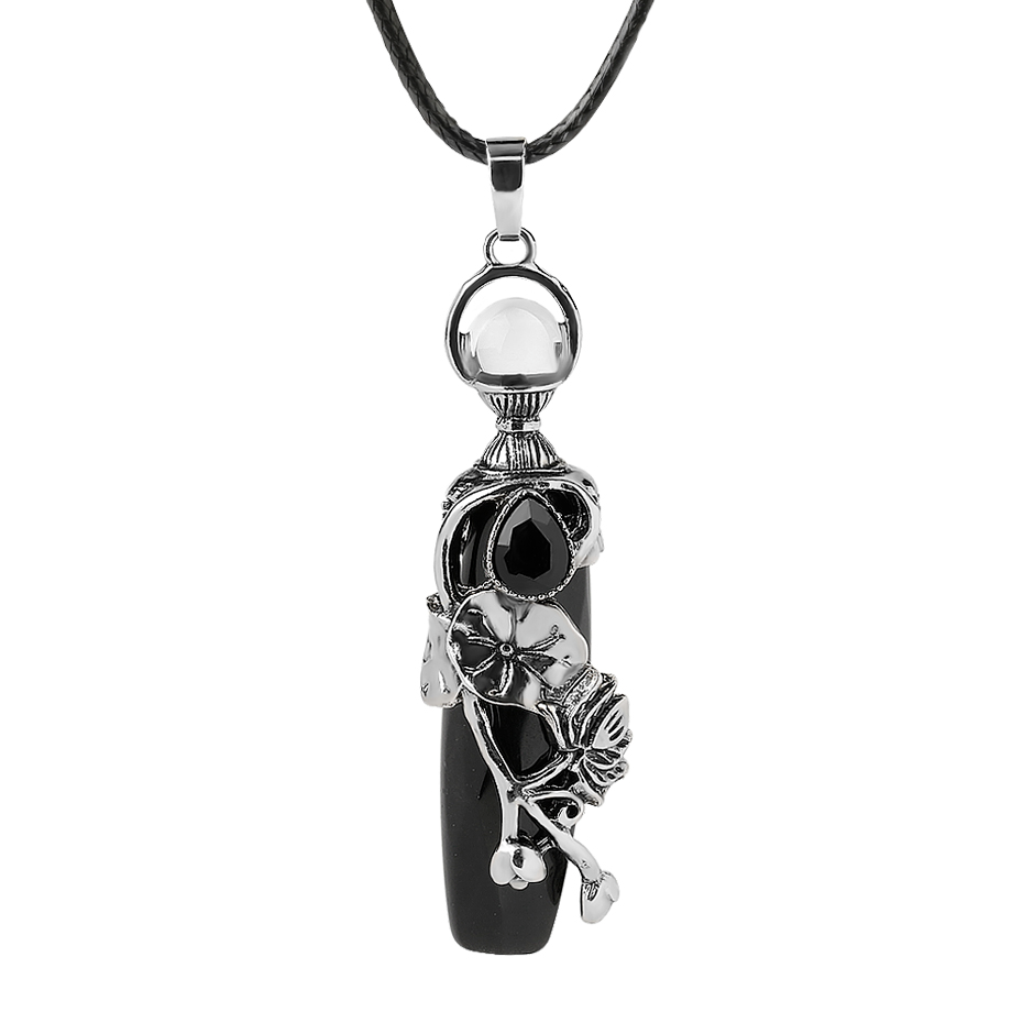 Cordon et son Pendentif Guérison en Obsidienne "Protection & Réconfort"