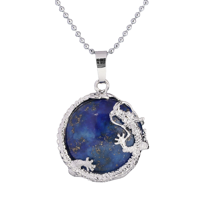 Chaîne et son Pendentif en Lapis-Lazuli "Santé & Harmonie" - Dragon