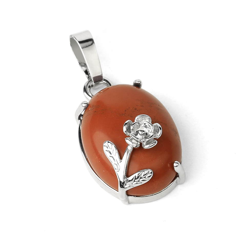 Pendentif en Jaspe rouge "Force & Spiritualité" - Cabochon