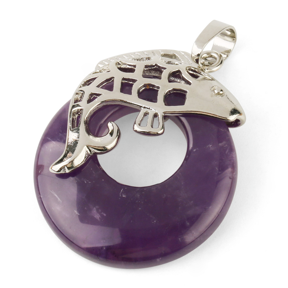 Pendentif Guérison en Améthyste "Force & Sagesse" - Poisson