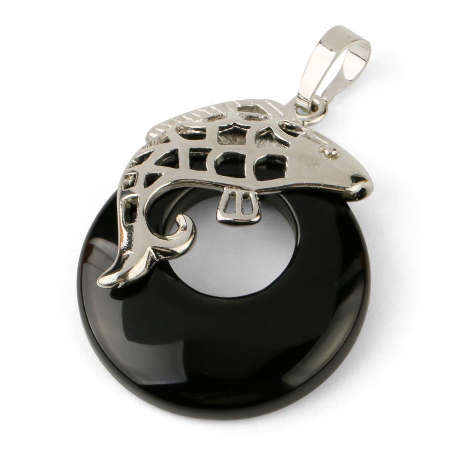 Pendentif Guérison en Onyx "Stabilité & Maîtrise de soi" - Poisson