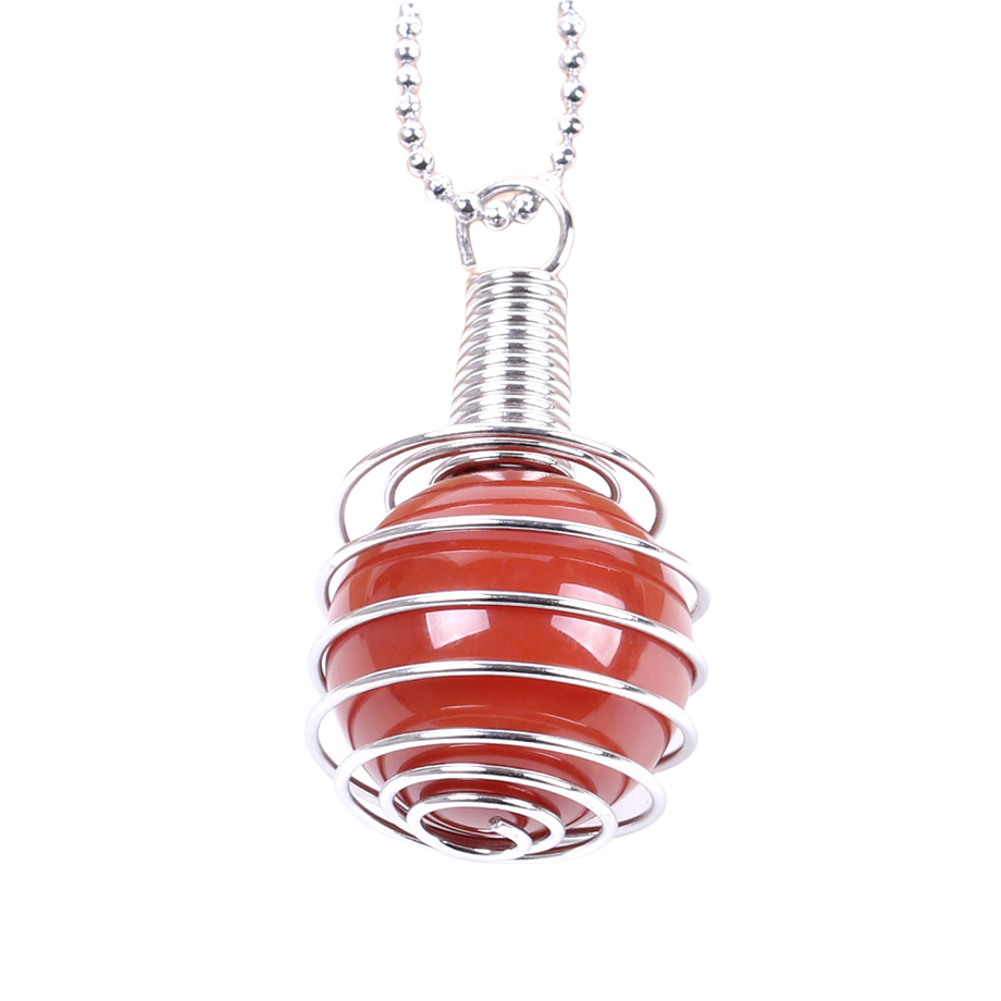 Chaîne et son Pendentif Reiki en Agate feu "Énergie & Sécurité"