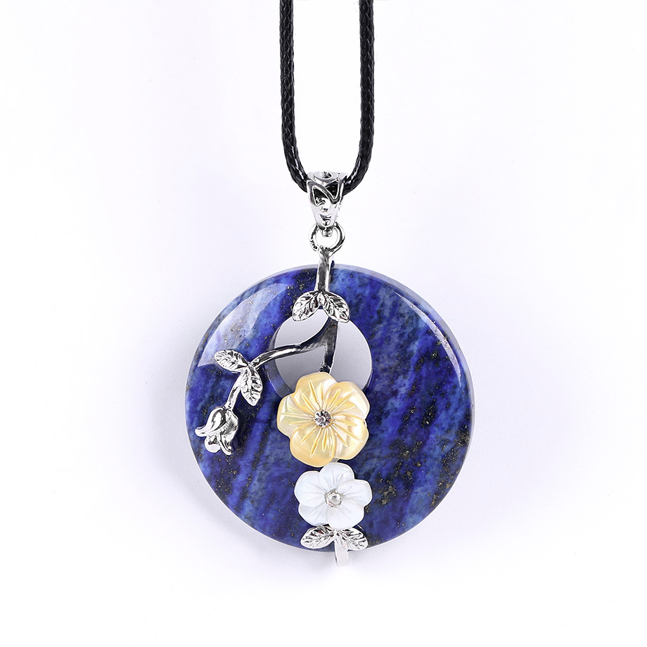 Cordon et son Pendentif Reiki en Lapis-Lazuli "Santé & Harmonie" - Fleur