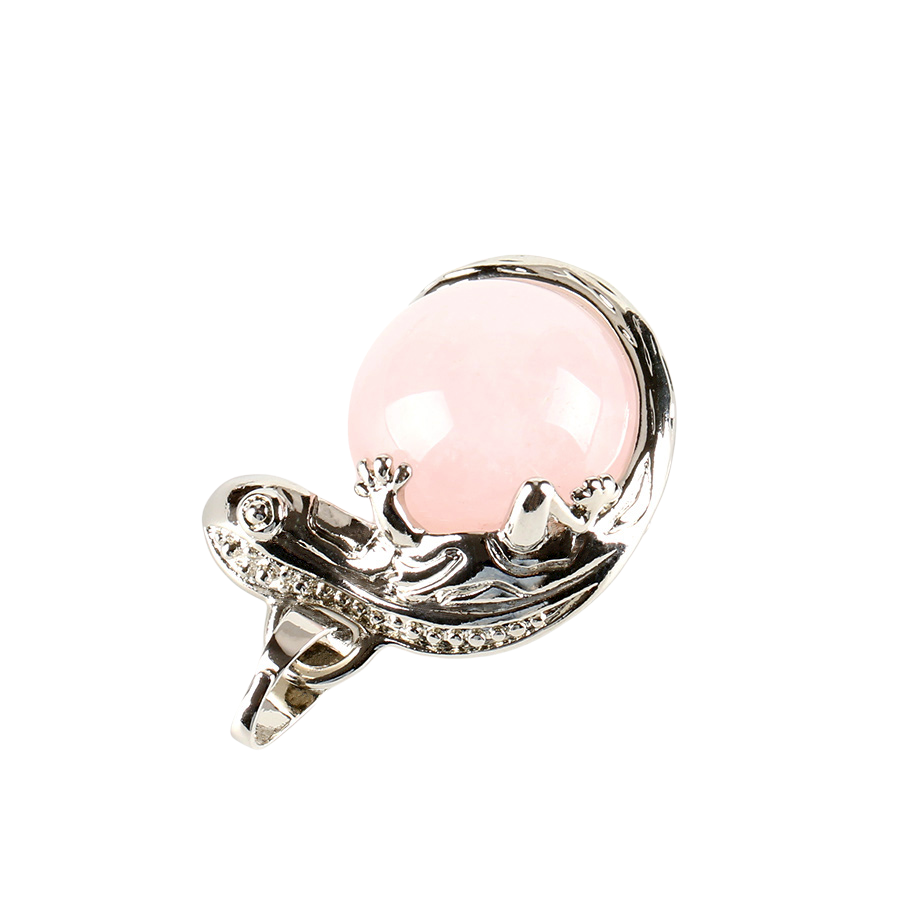 Pendentif en Quartz rose "Amour & Confiance en soi" - Gecko