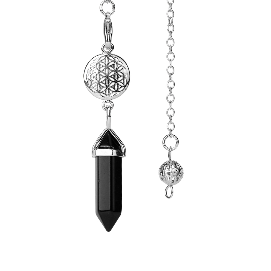 Pendule en Onyx "Stabilité & Maîtrise de soi" - Fleur de vie