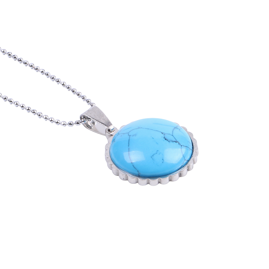 Chaîne et son Pendentif en Turquoise "Stabilité & Empathie"