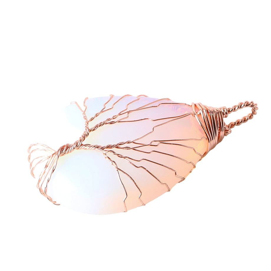 Pendentif Reiki en Opale "Créativité & Spontanéité" - Goutte & Arbre de vie