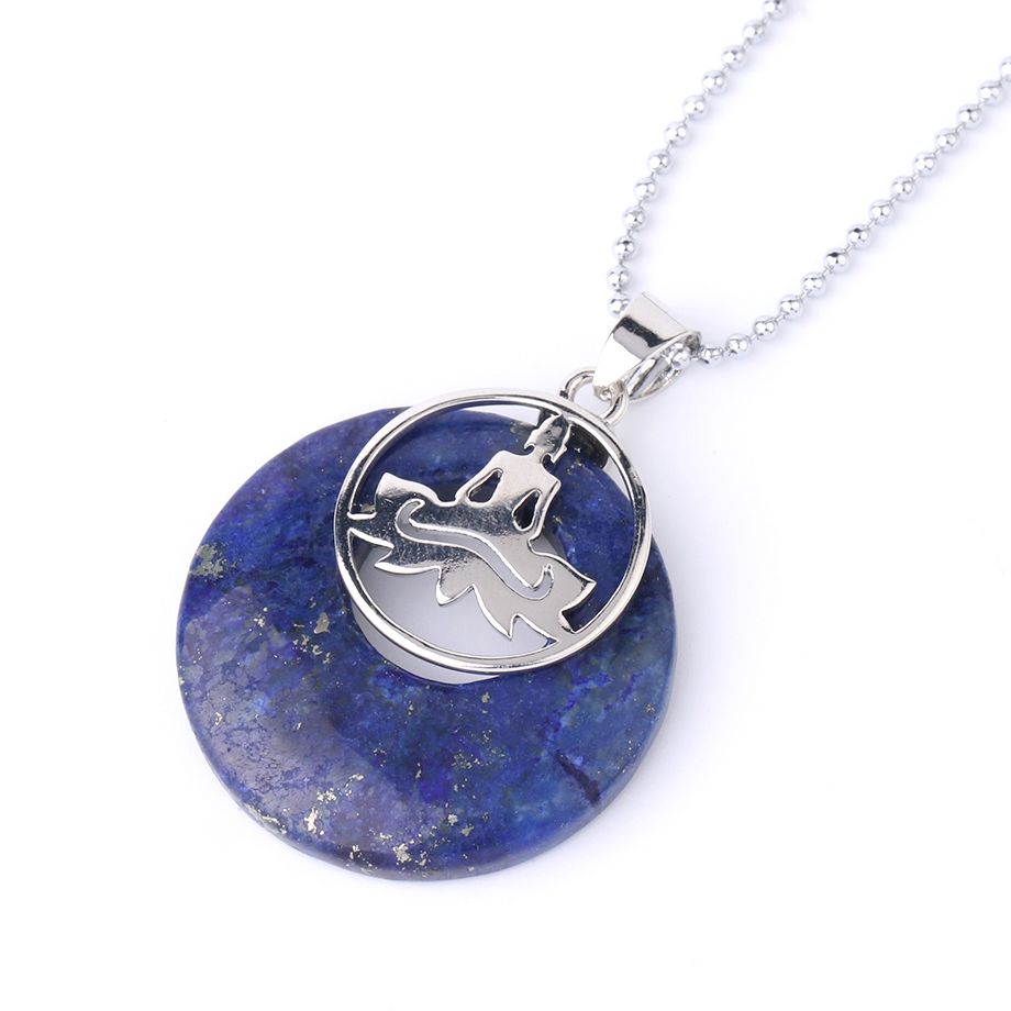 Chaîne et son Pendentif Yoga en Lapis-Lazuli "Santé & Harmonie"