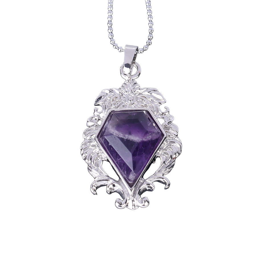 Chaîne et son Pendentif en Améthyste "Force & Sagesse"