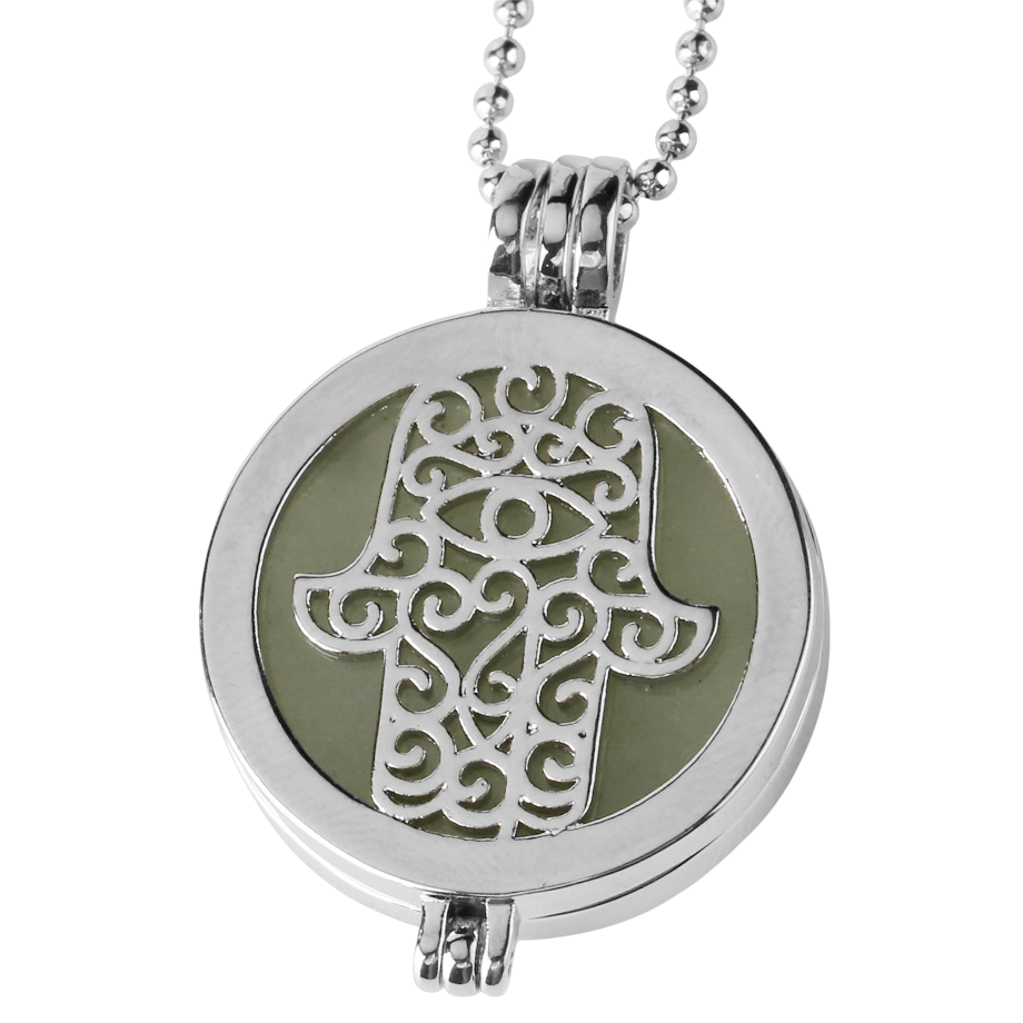 Chaîne et son Pendentif Guérison en Aventurine "Chance & Fortune" - Main de Fatma