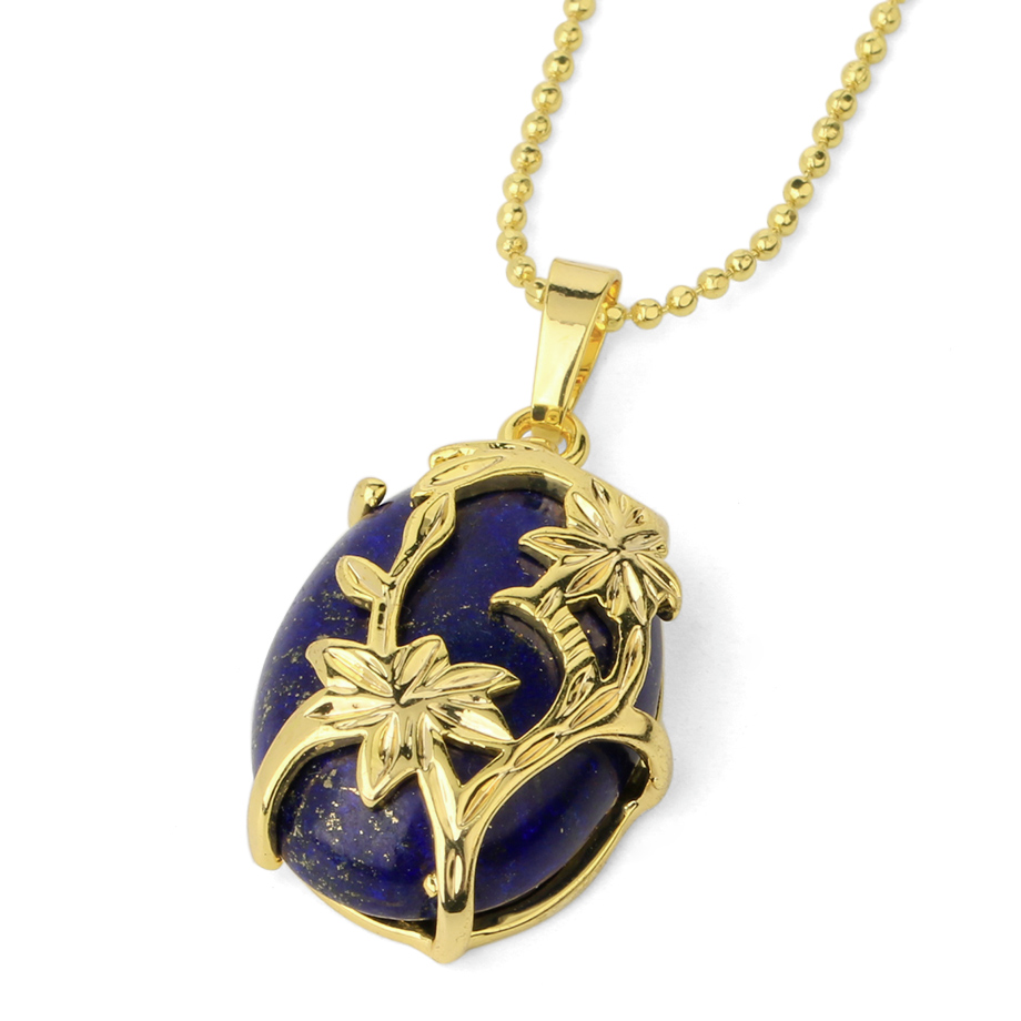 Chaîne et son Pendentif Reiki en Lapis-Lazuli "Santé & Harmonie" - Cabochon