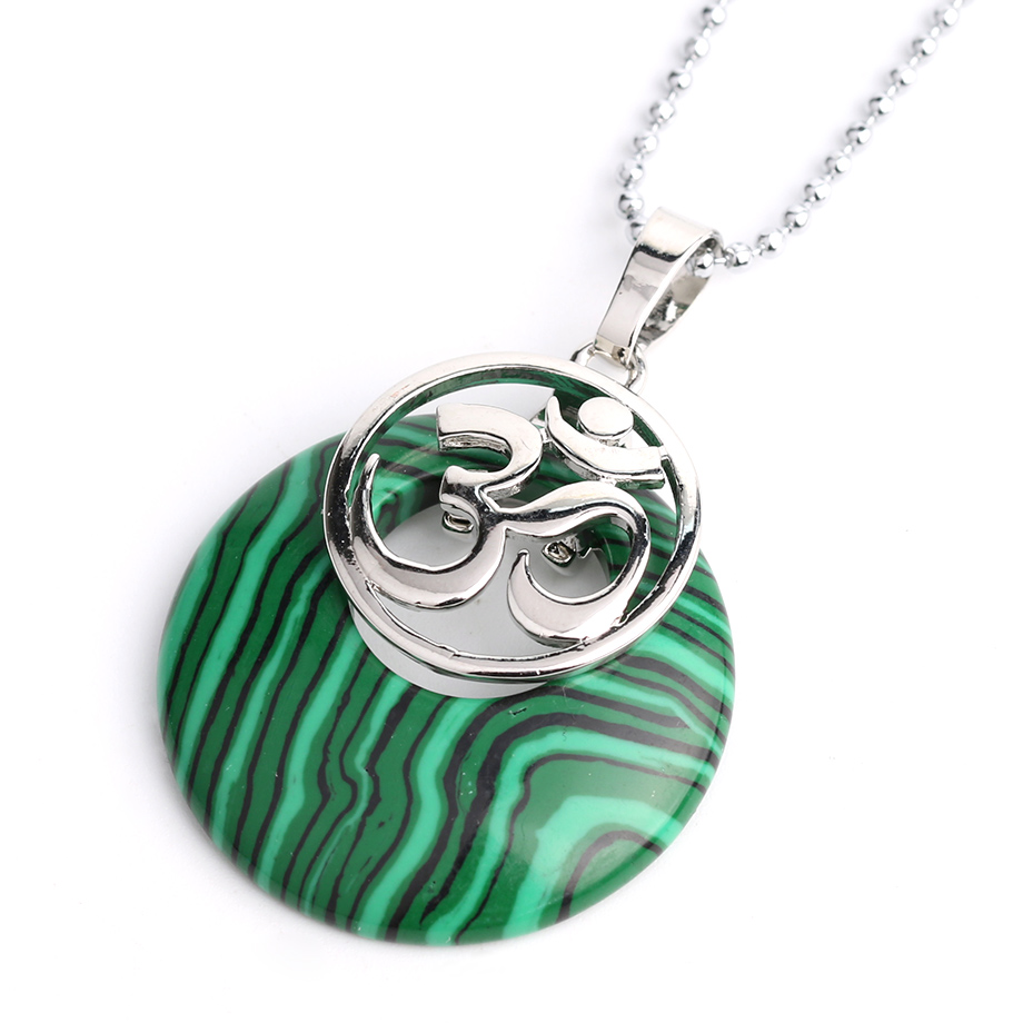 Chaîne et son Pendentif Guérison en Malachite "Protection & Clairvoyance" - Om