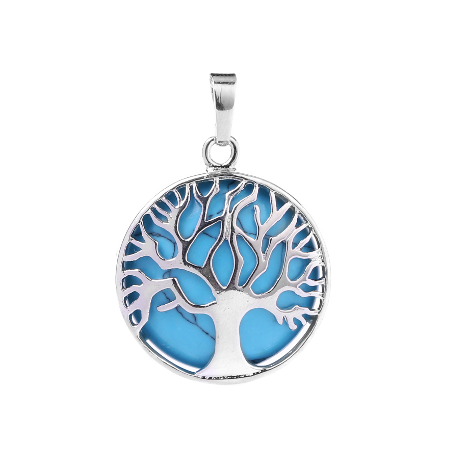 Pendentif Reiki en Turquoise "Stabilité & Empathie" - Arbre de vie