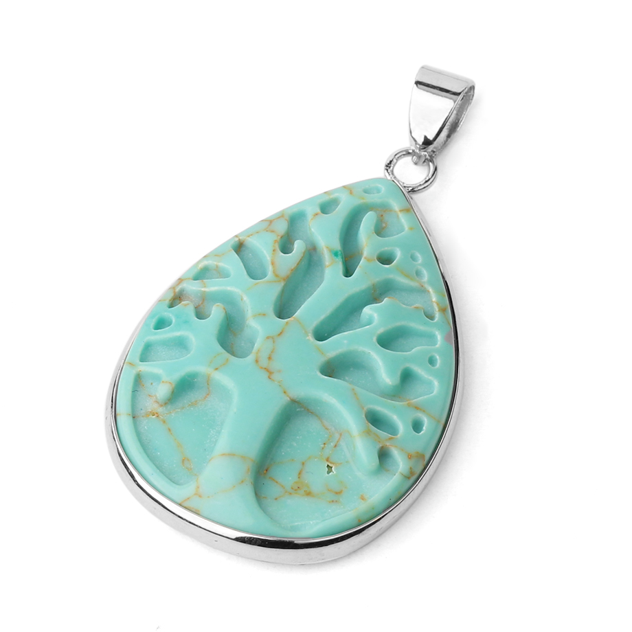 Pendentif en Turquoise "Stabilité & Empathie" - Arbre de vie