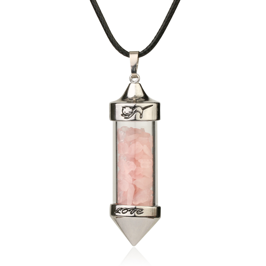 Cordon et son Pendentif en Quartz rose "Amour & Confiance en soi"