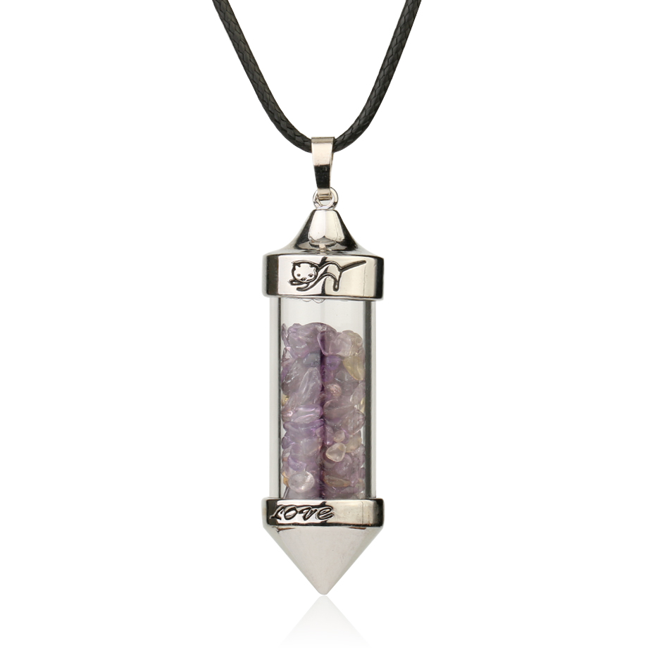 Cordon et son Pendentif en Améthyste "Force & Sagesse"