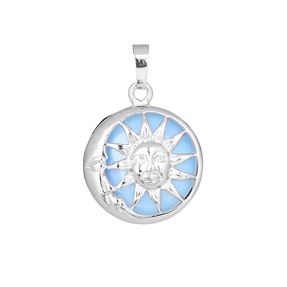 Pendentif en Opale "Créativité & Spontanéité" - Soleil & Lune