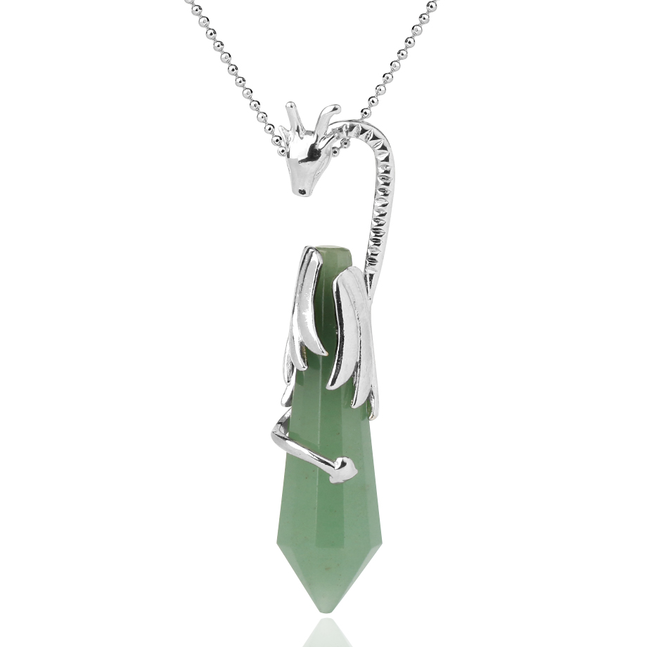Chaîne et son Pendentif Reiki en Aventurine "Chance & Fortune" - Dragon