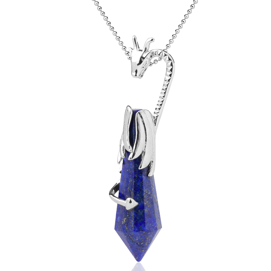 Chaîne et son Pendentif Guérison en Lapis-Lazuli "Santé & Harmonie" - Dragon
