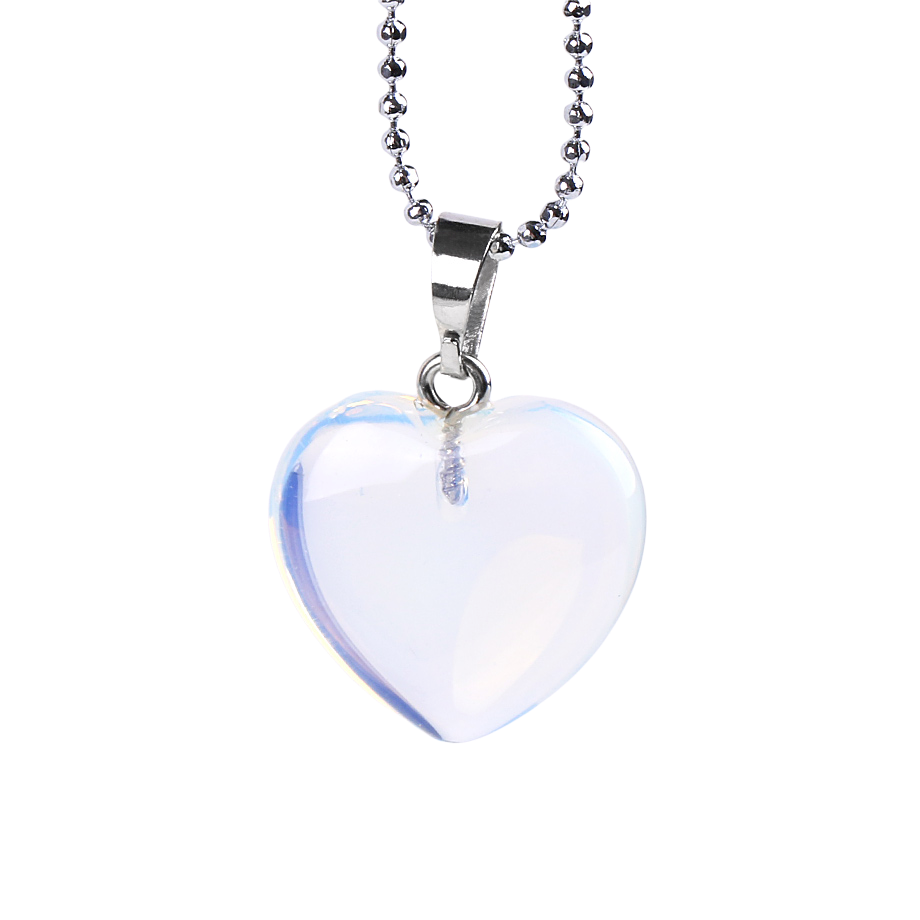 Chaîne et son Pendentif Reiki en Opale "Créativité & Spontanéité" - Coeur