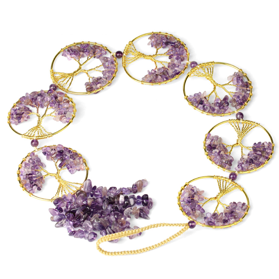 Charme Guérison en Améthyste "Force & Sagesse" - Arbre de vie