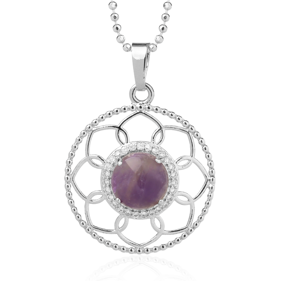 Chaîne et son Pendentif Reiki en Améthyste "Force & Sagesse"
