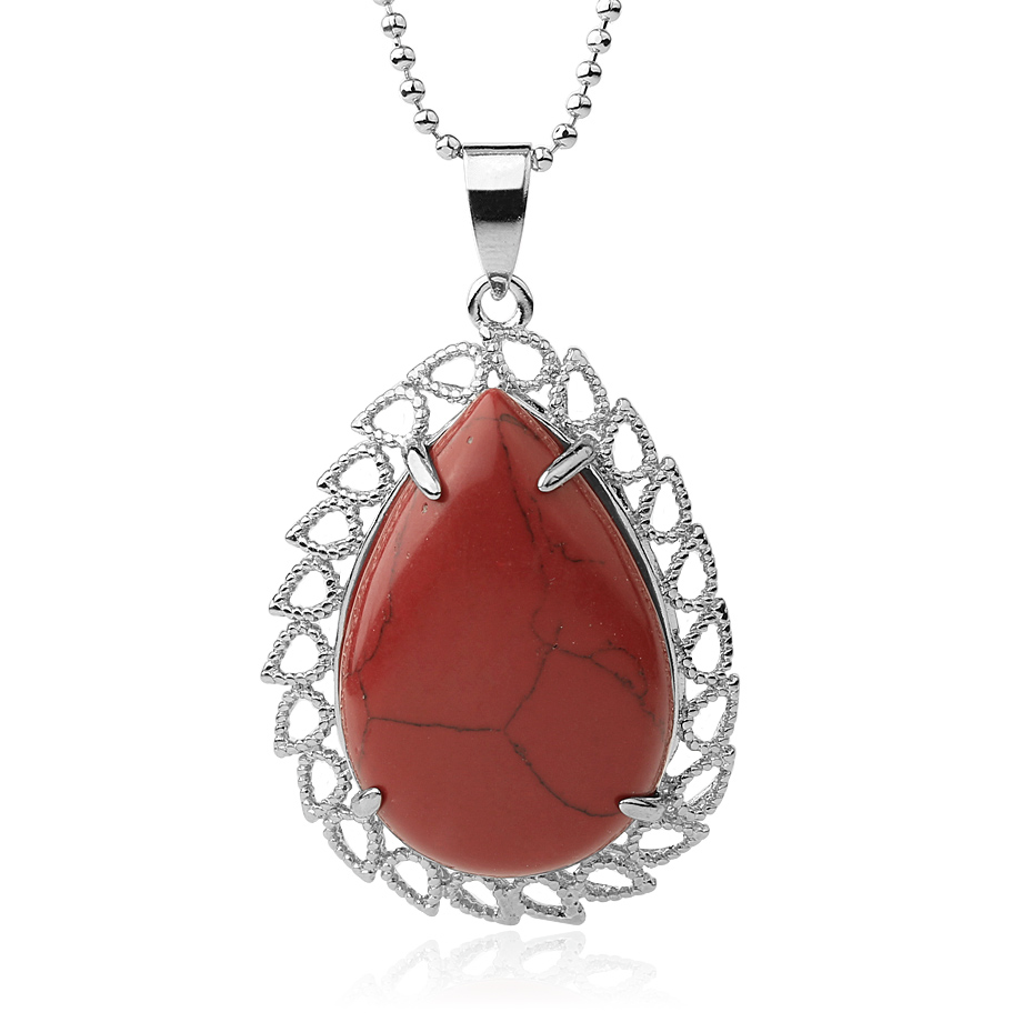 Chaîne et son Pendentif Reiki en Jaspe rouge "Force & Spiritualité"