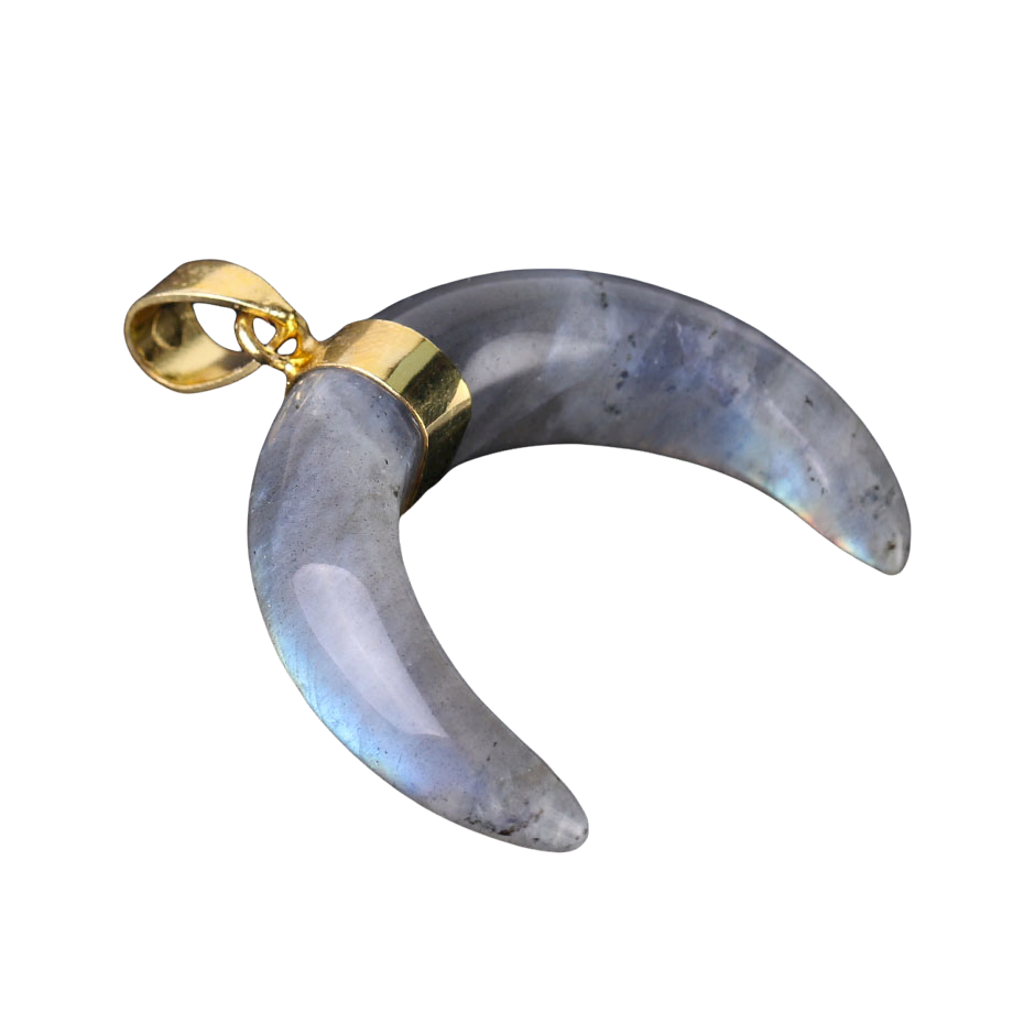 Pendentif Reiki en Labradorite "Protection & Développement" - Croissant de lune