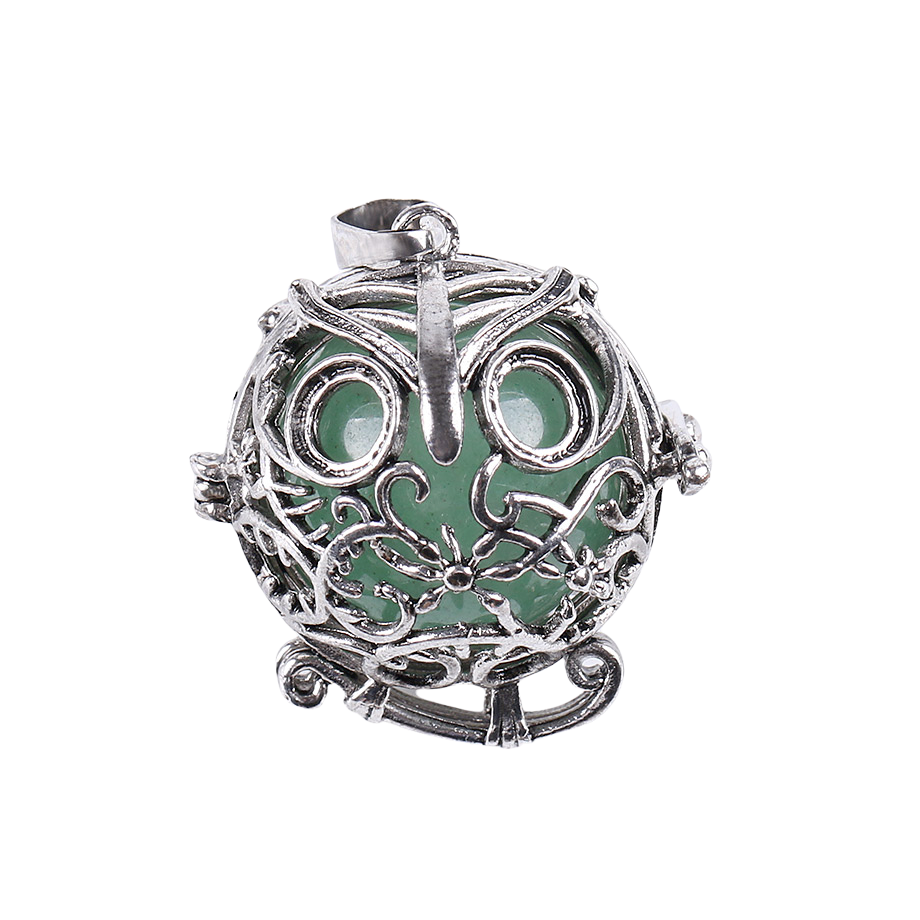 Pendentif en Aventurine verte "Développement & Épanouissement" - Chouette