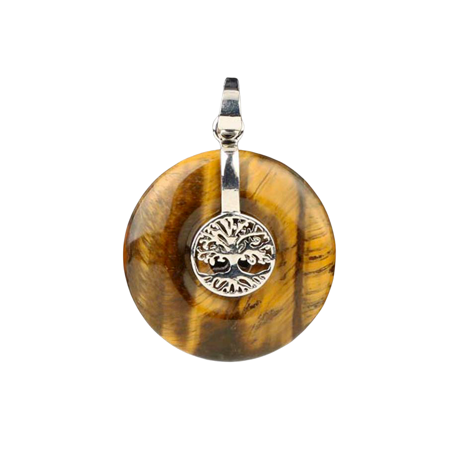 Pendentif Reiki en Oeil de tigre "Courage & Audace" - Arbre de vie