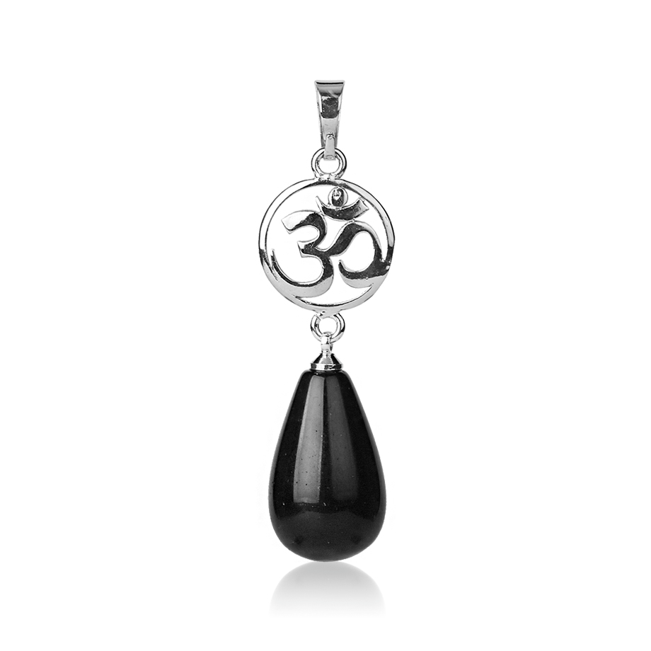 Pendentif en Obsidienne "Protection & Réconfort" - Goutte & Om