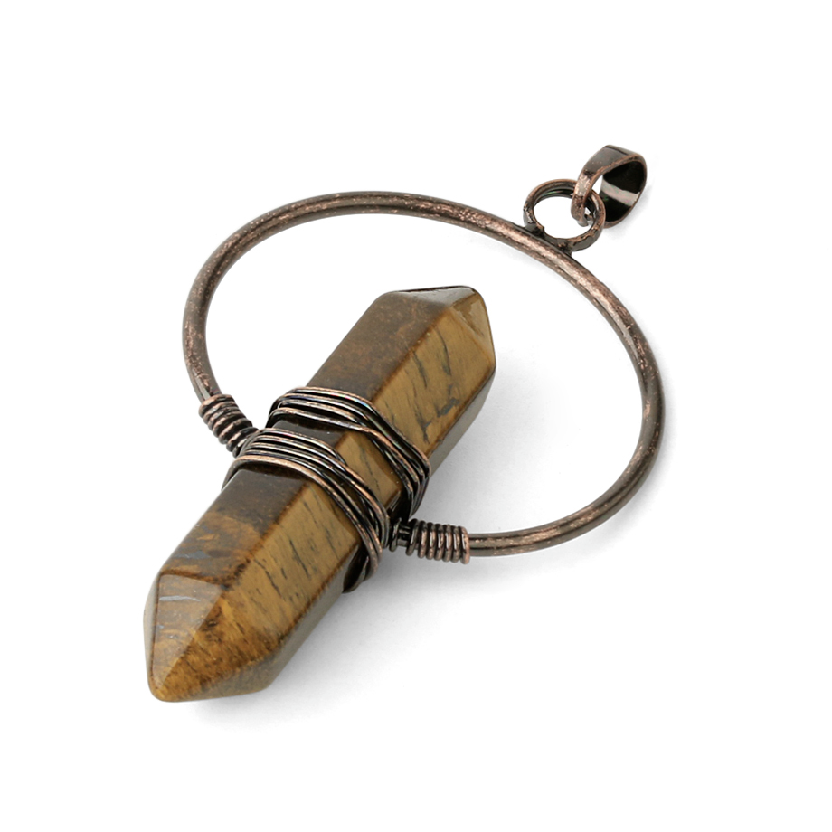 Pendentif Yoga en Oeil de tigre "Courage & Audace" - Prisme