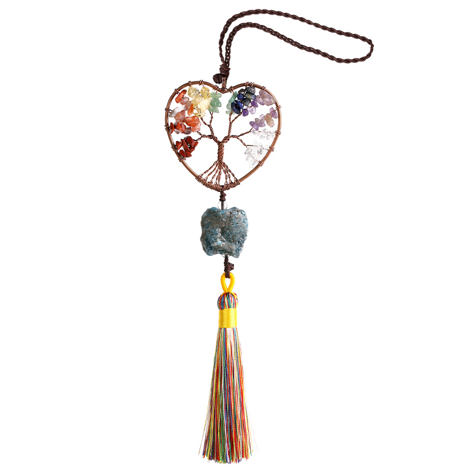 Charme Sept Chakras en Cyanite "Harmonie & Connaissance de soi" - Arbre de vie