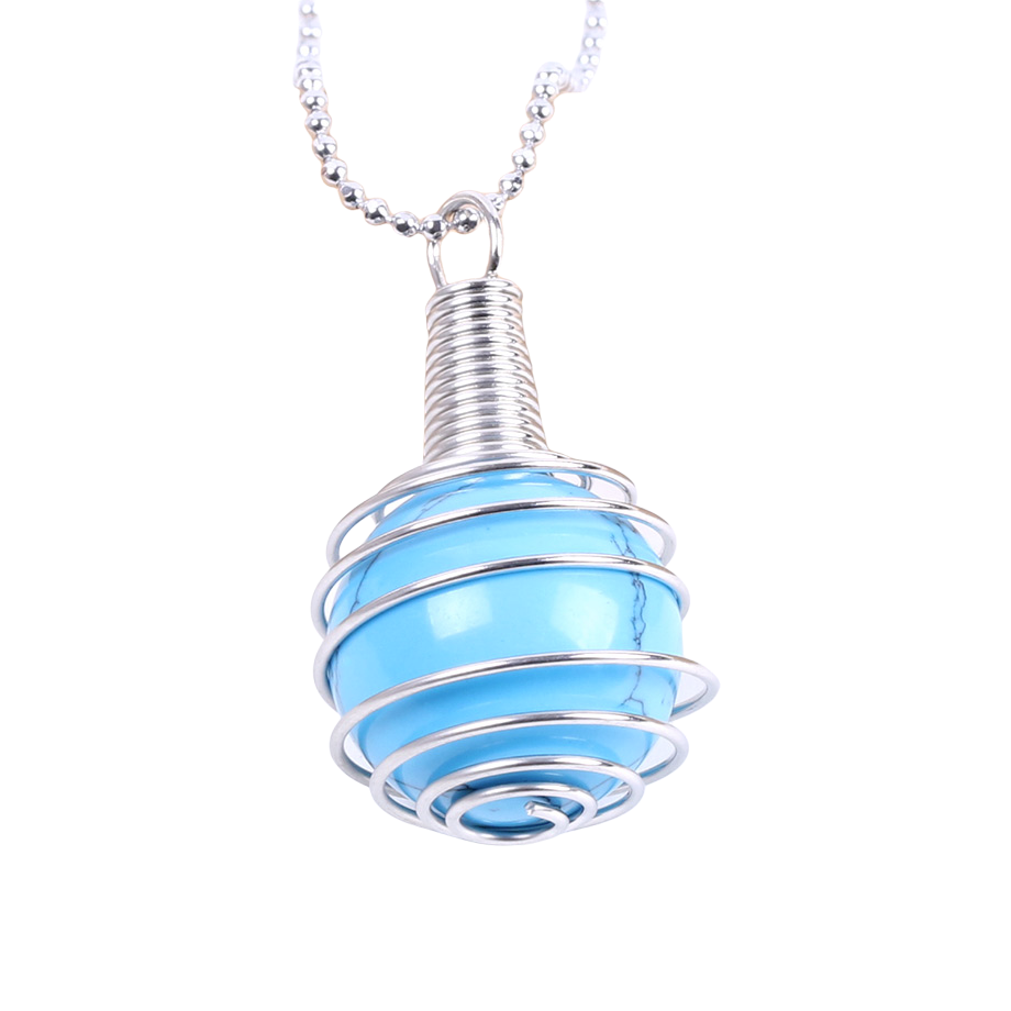 Chaîne et son Pendentif Reiki en Turquoise "Stabilité & Empathie"