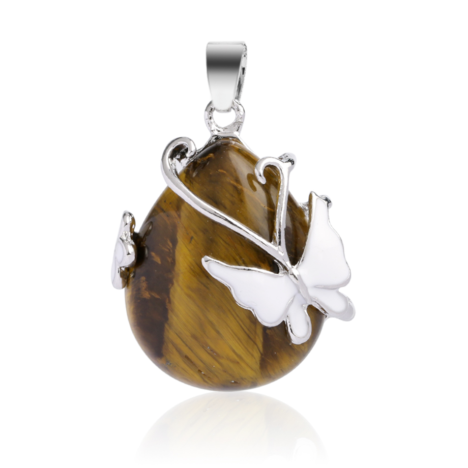 Pendentif en Oeil de tigre "Courage & Audace" - Papillon