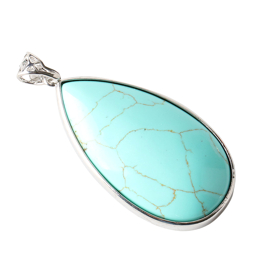 Pendentif Guérison en Turquoise "Stabilité & Empathie" - Goutte
