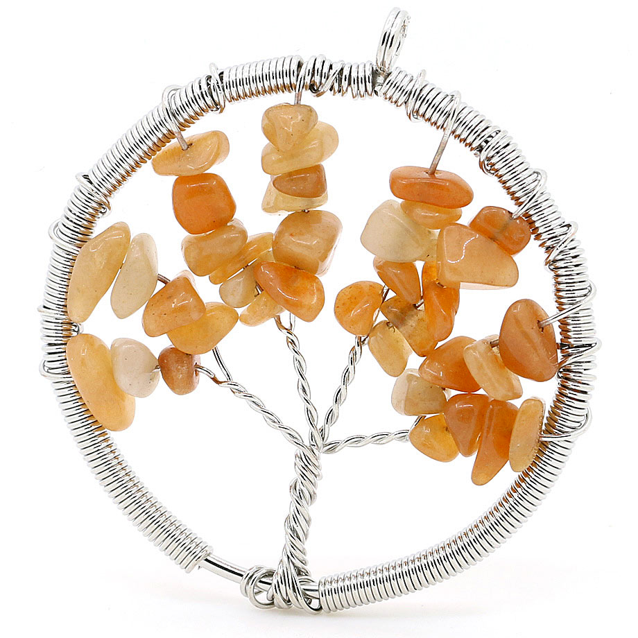 Pendentif Reiki en Jade "Tempérance & Tolérance" - Arbre de vie