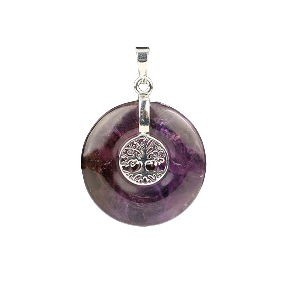 Pendentif Reiki en Améthyste "Force & Sagesse" - Arbre de vie