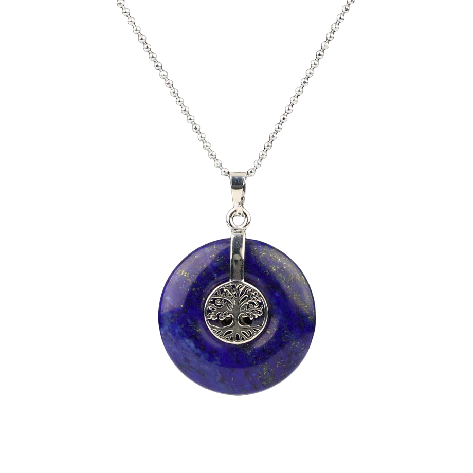 Chaîne et son Pendentif Reiki en Lapis-Lazuli "Santé & Harmonie" - Arbre de vie