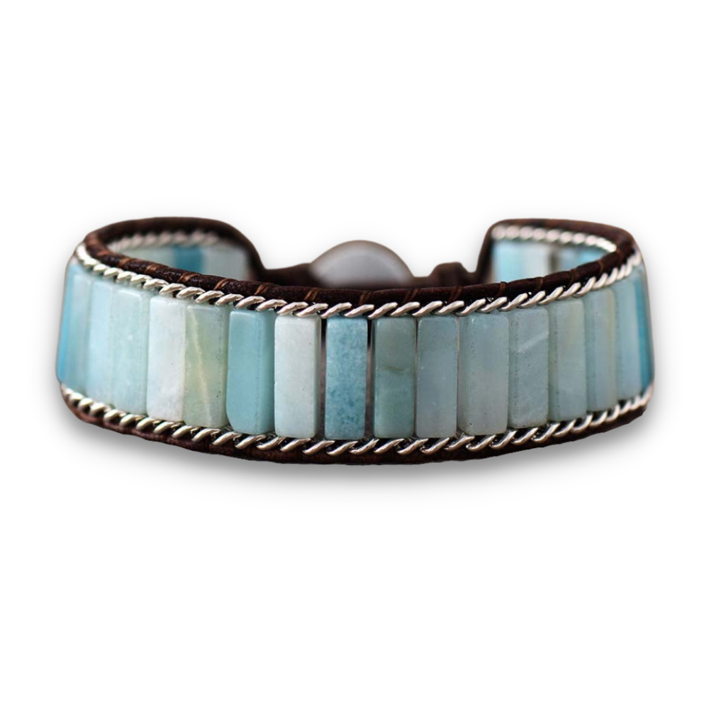 Bracelet Bohémien en Amazonite "Paix & Courage"