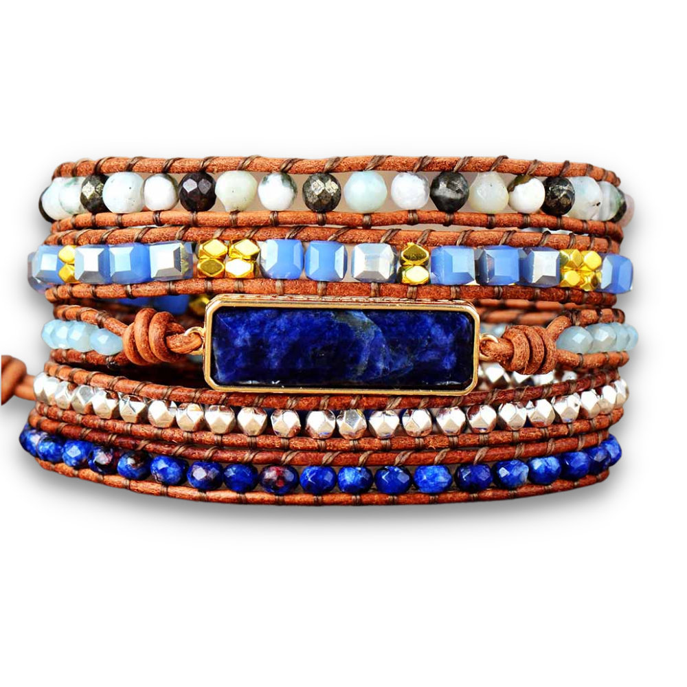 Bracelet Bohémien en Sodalite "Humilité & Courage"