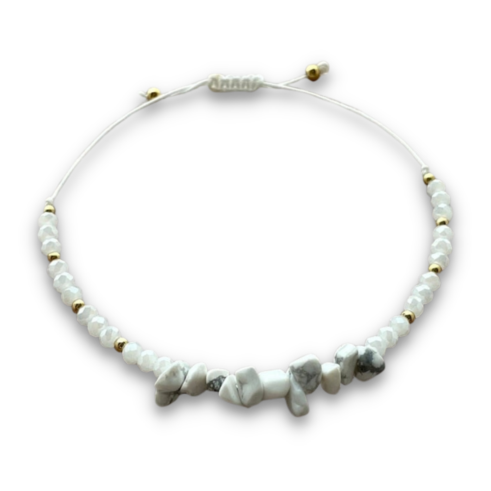 Bracelet Baroque en Turquoise blanche "Sagesse & Conscience"