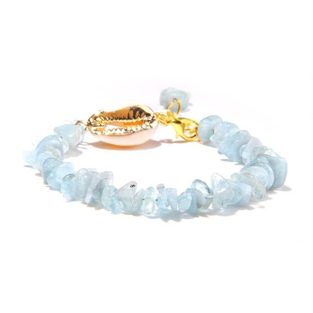 Bracelet Baroque en Aigue Marine "Paix & Sérénité"