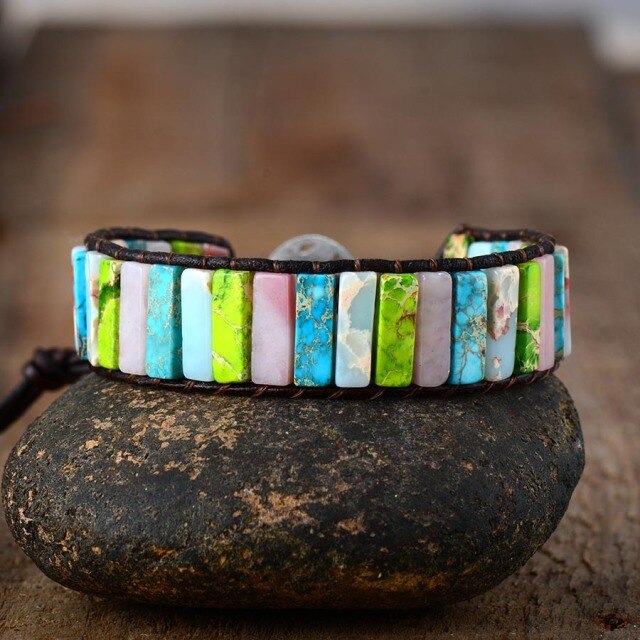 Bracelet Bohémien en Jaspe "Épanouissement & Estime de soi"