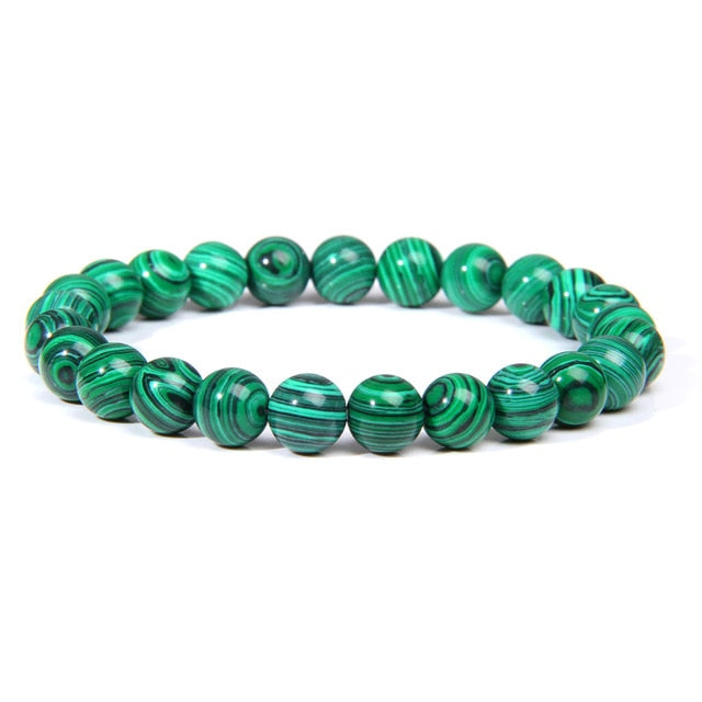 Bracelet Yoga en Malachite "Protection & Clairvoyance"