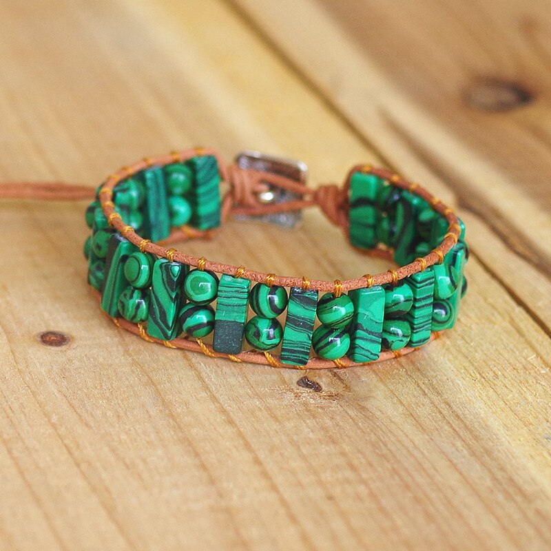 Bracelet Bohémien en Malachite "Protection & Clairvoyance"