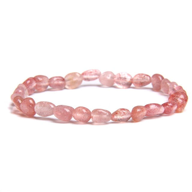 Bracelet en Quartz fraise "Légèreté & Amour"