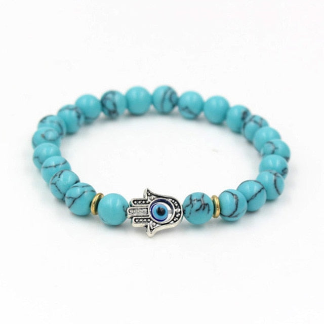 Bracelet en Turquoise bleue "Sérénité & Bien être" - Main de Fatma
